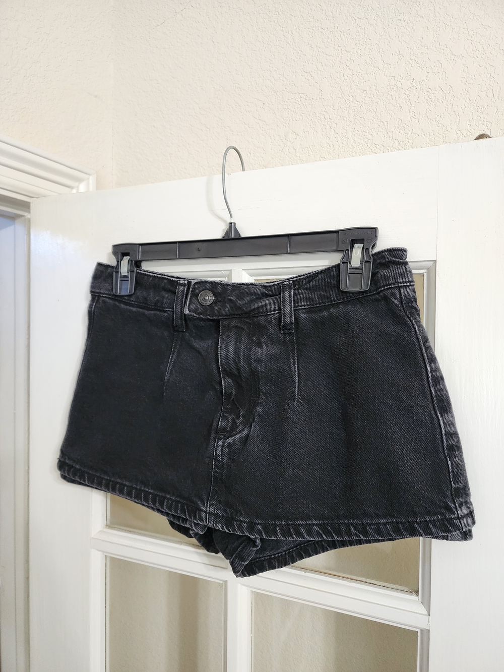 We The Free Black Washed Denim Micro Skort Mini Skirt Shorts Size 25 - Picture 3 of 11
